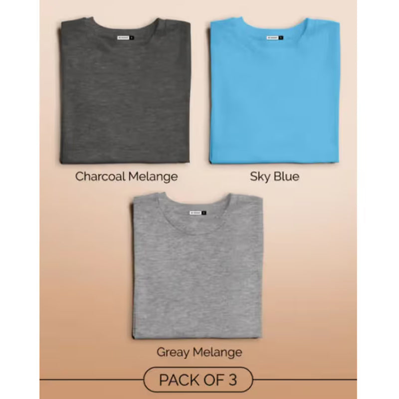 Pack Of 3 Round Neck T-Shirt For Men