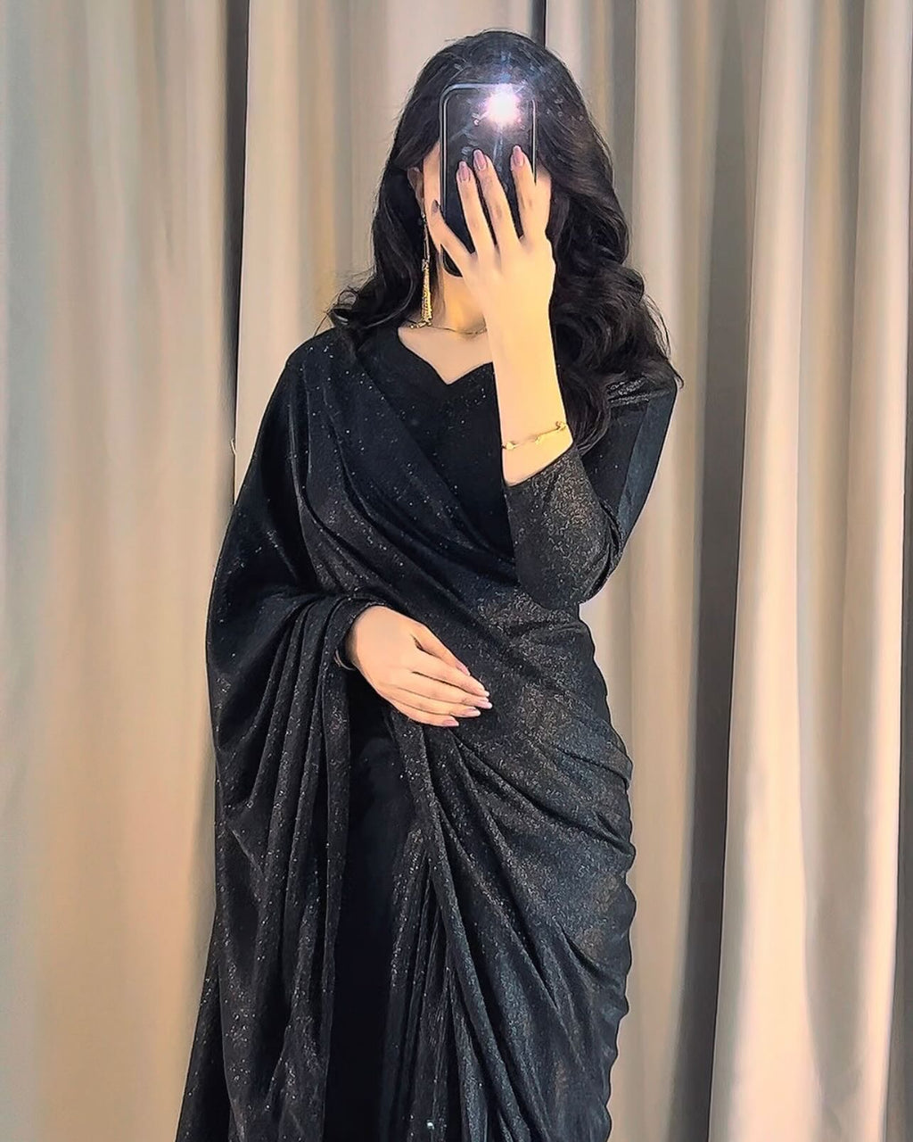“Midnight Moonlight Saree”