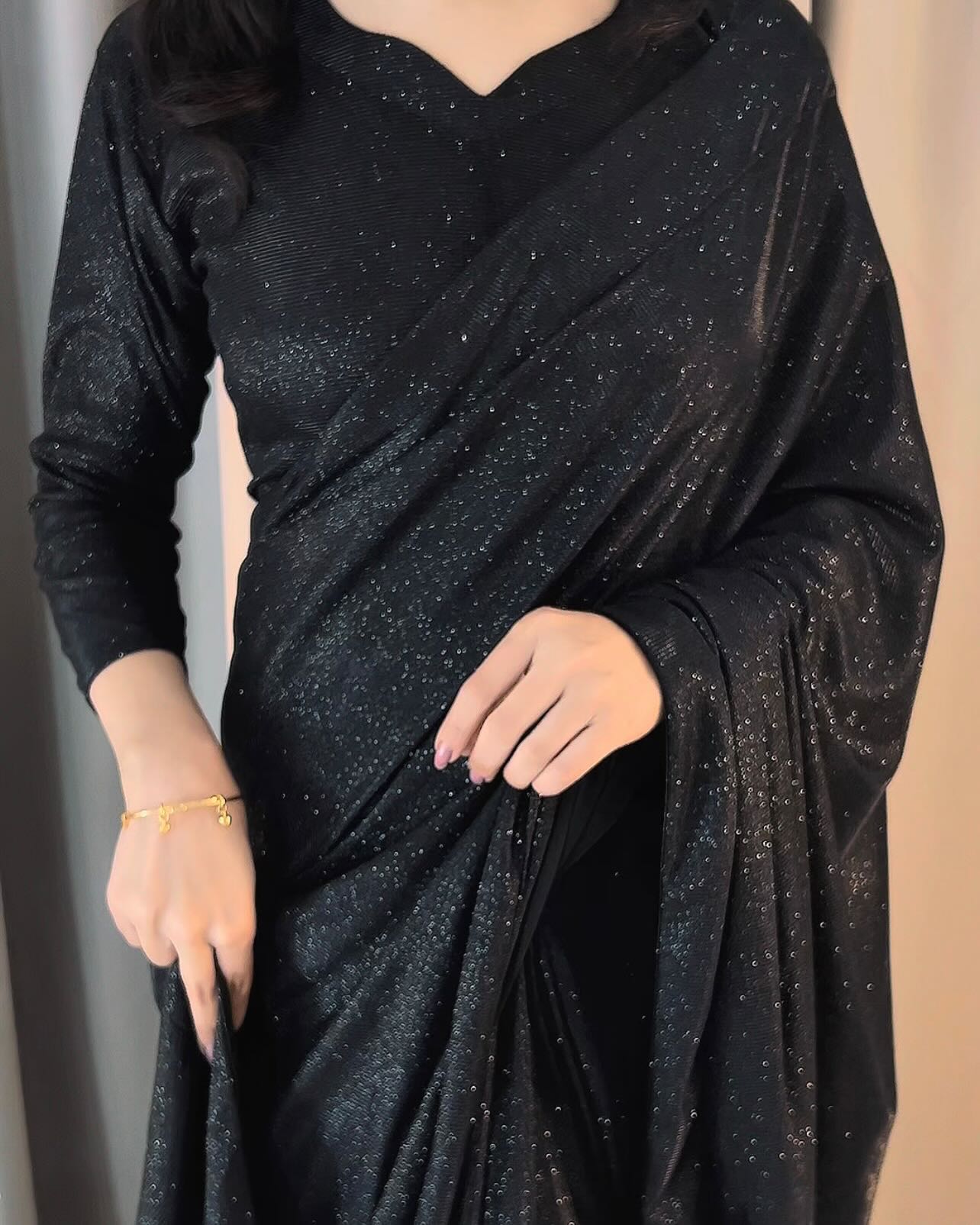 “Midnight Moonlight Saree”