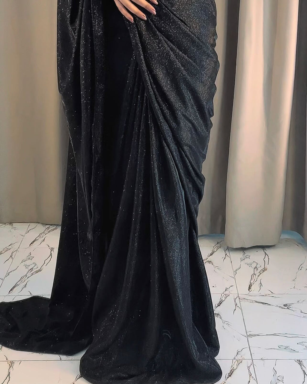 “Midnight Moonlight Saree”