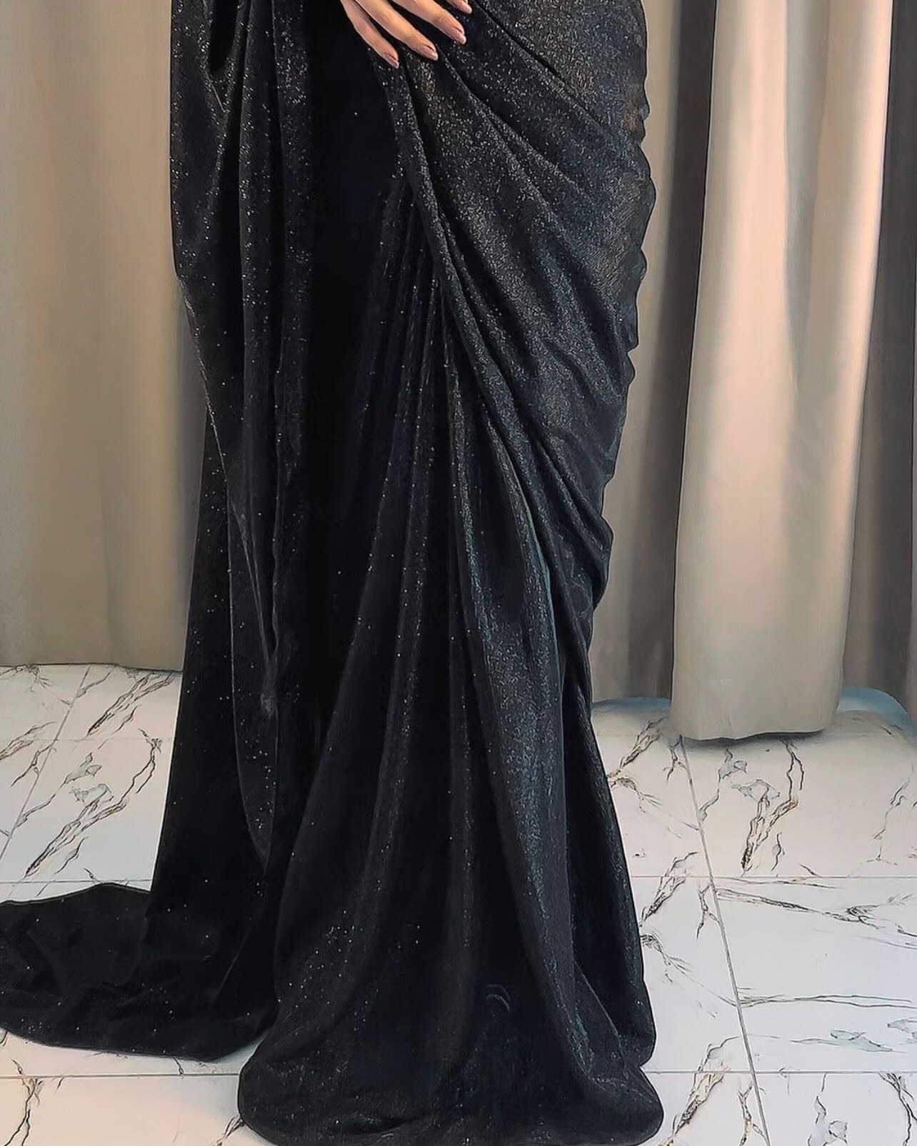“Midnight Moonlight Saree”