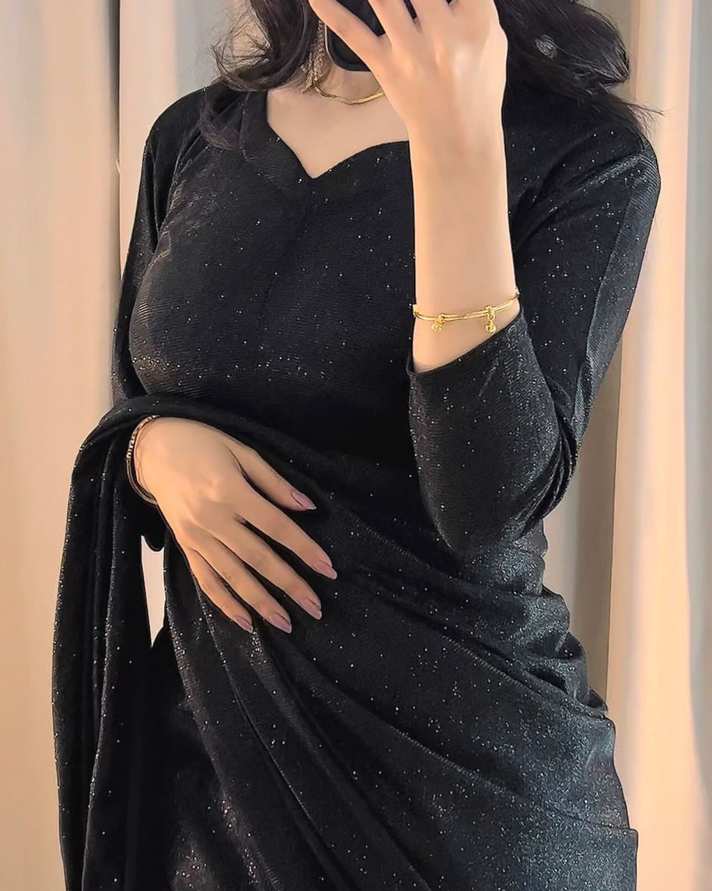 “Midnight Moonlight Saree”