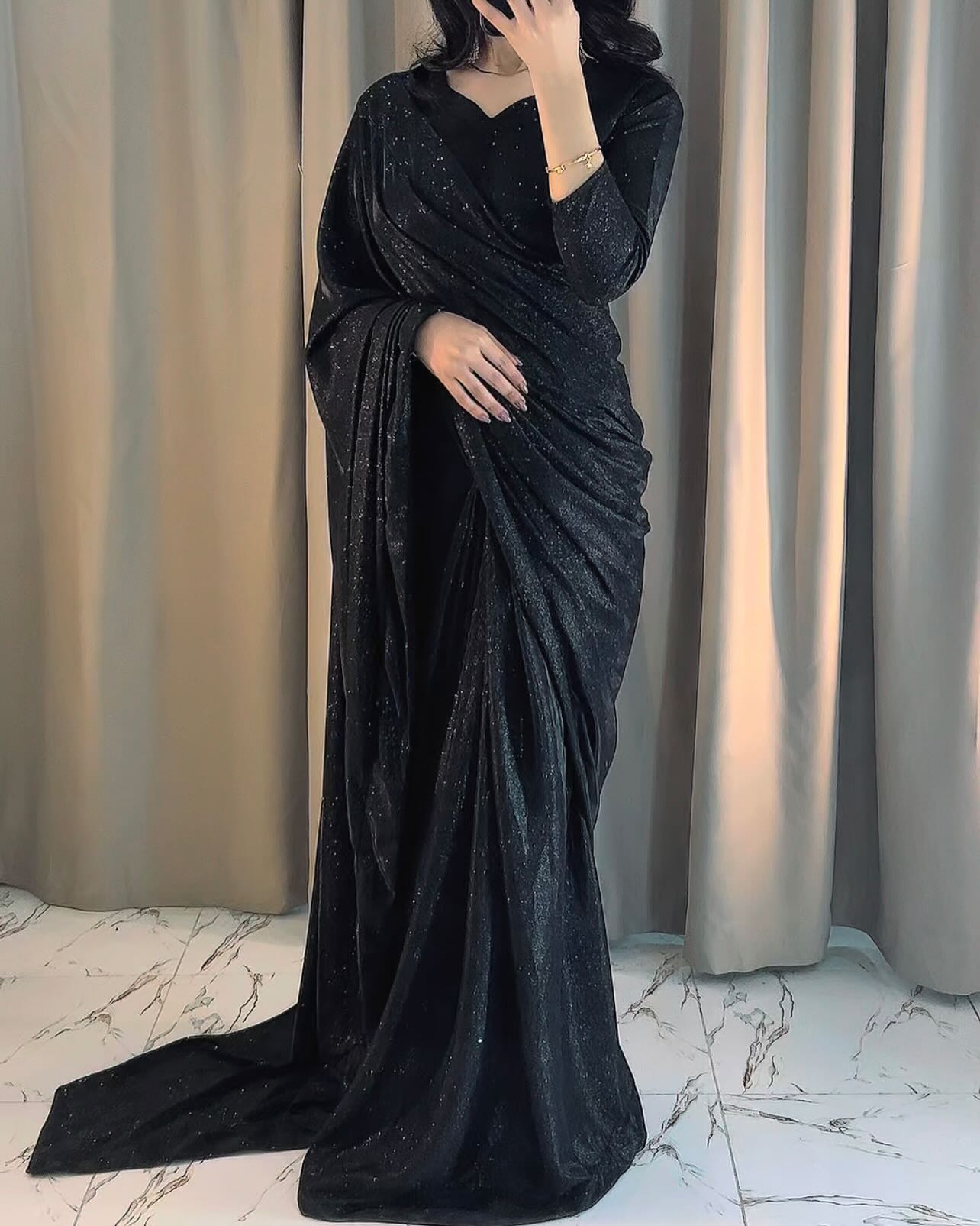 “Midnight Moonlight Saree”