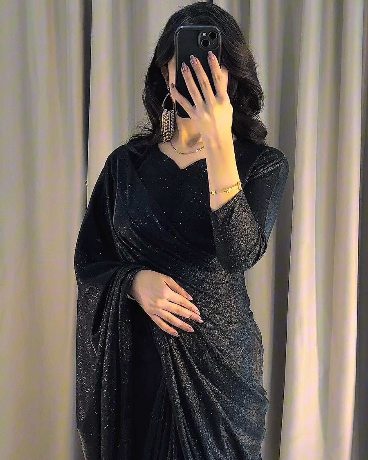 “Midnight Moonlight Saree”