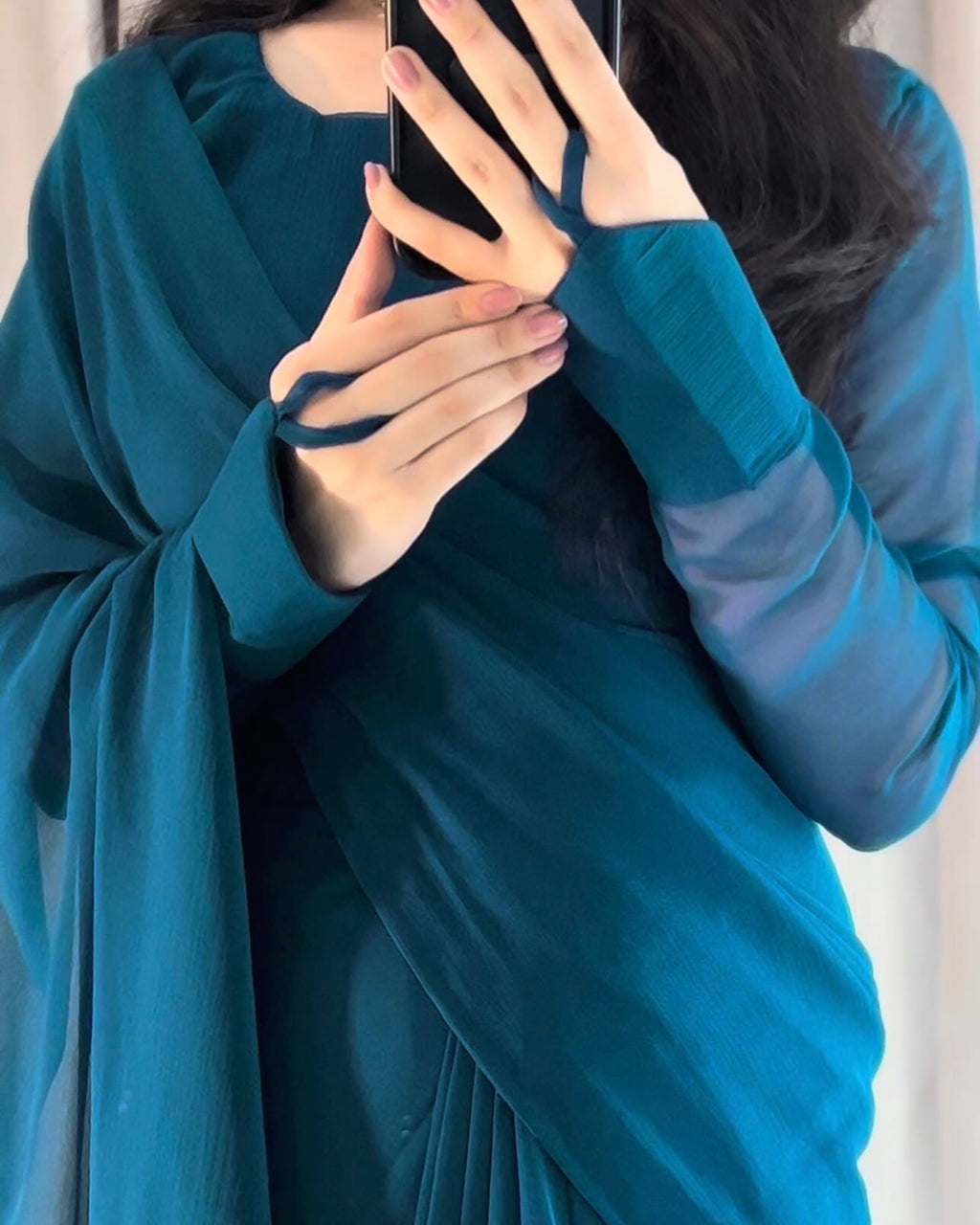 Noor-e-Chiffon Saree Stitched