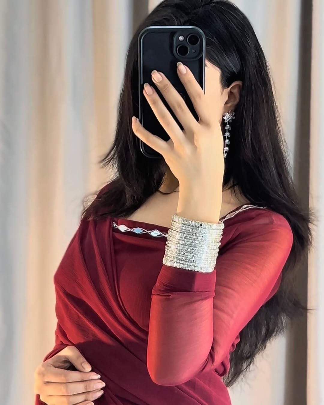 Shama-e-Husn Chiffon Saree (Stitched)