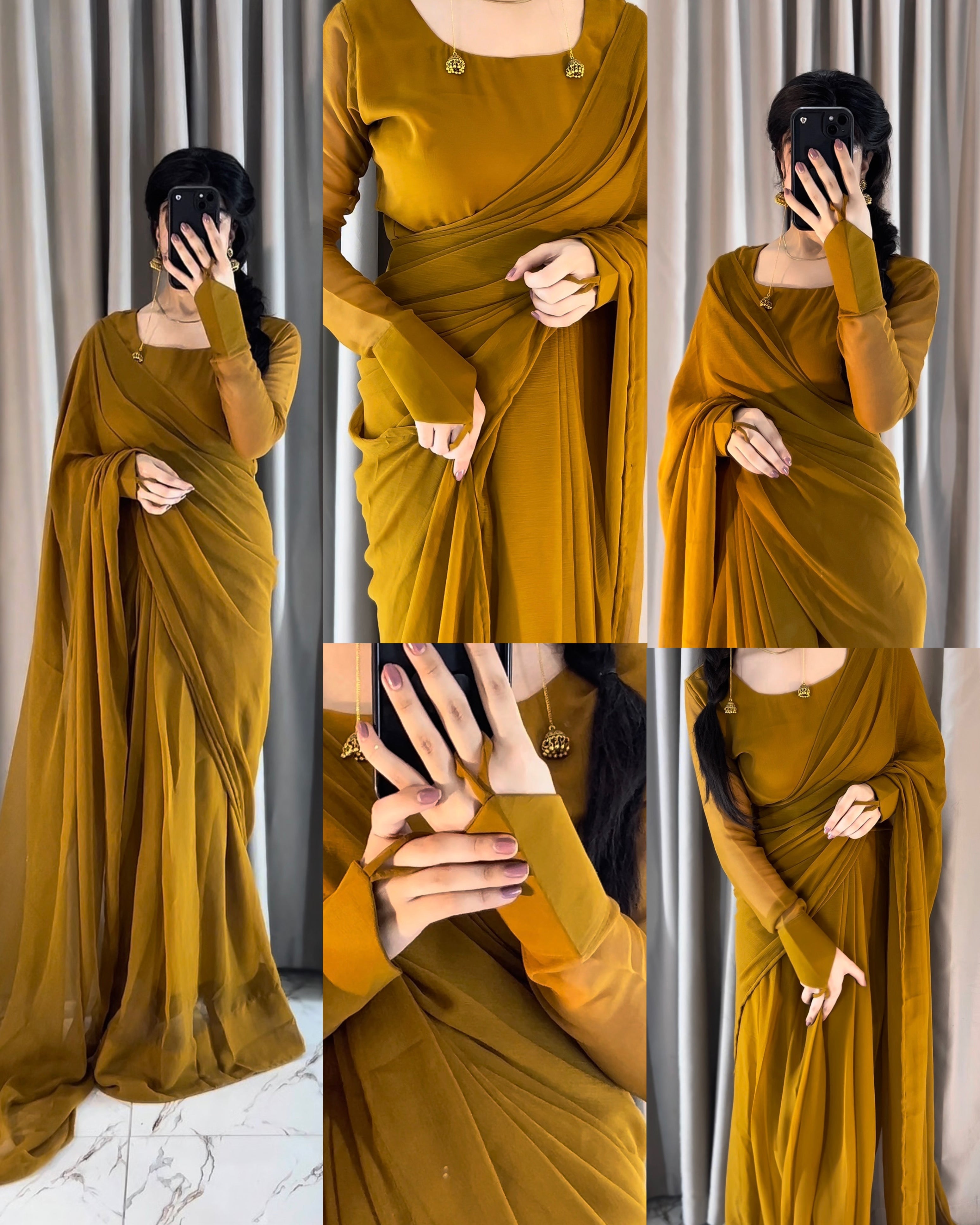 Noor-e-Chiffon Saree Stitched