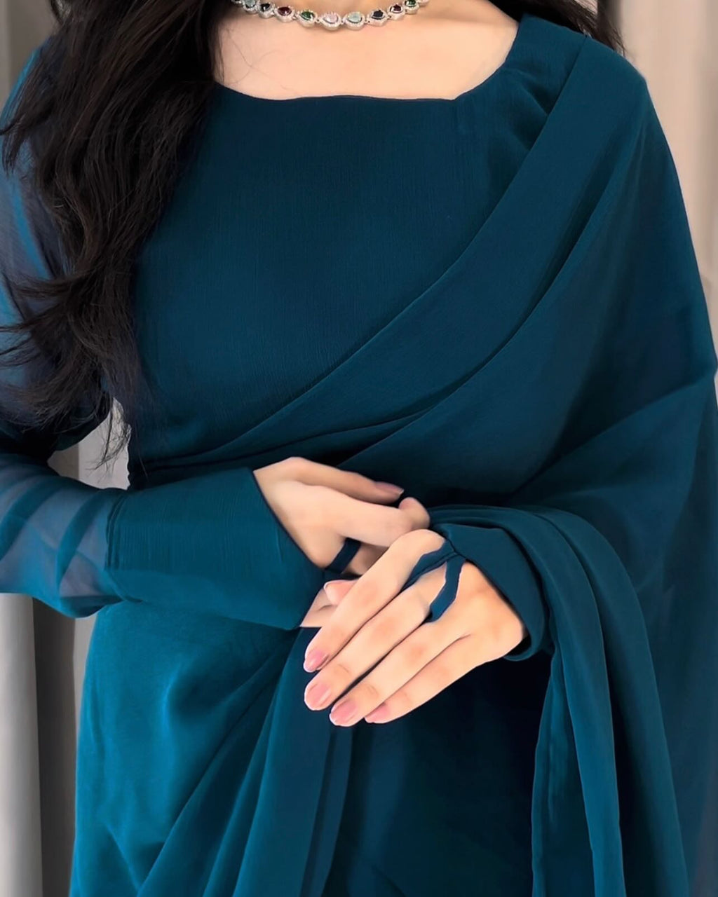 Noor-e-Chiffon Saree Stitched