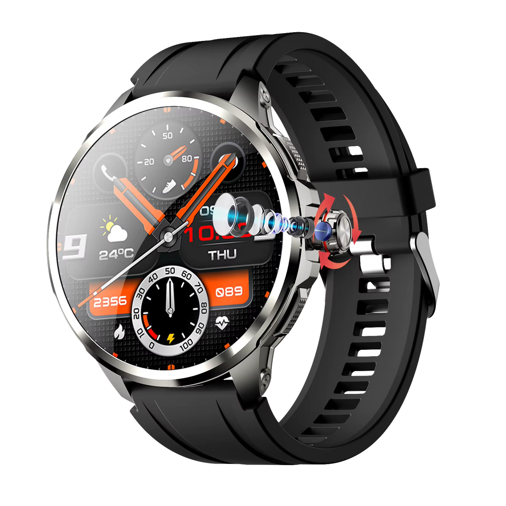 1.95" AMOLED 4G SMARTWATCH Phone Rotating Camera 8+128GB,Androi