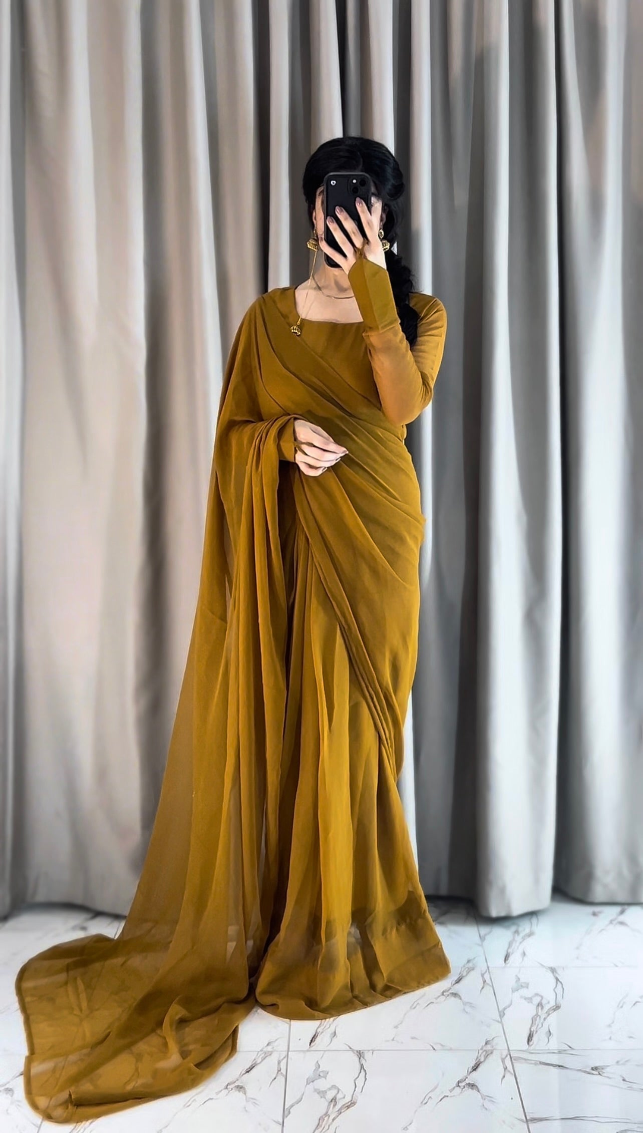 Noor-e-Chiffon Saree Stitched