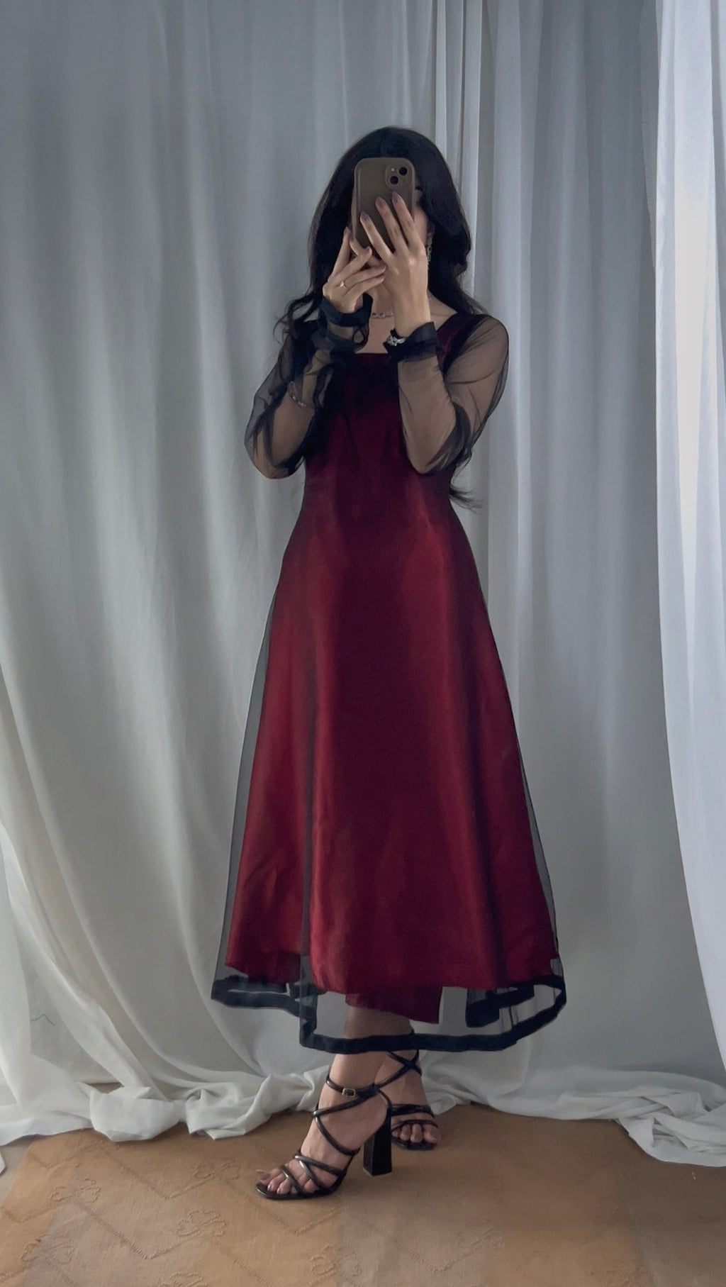 "Midnight Allure – 2-Piece Sheer Elegance Set" Stitched