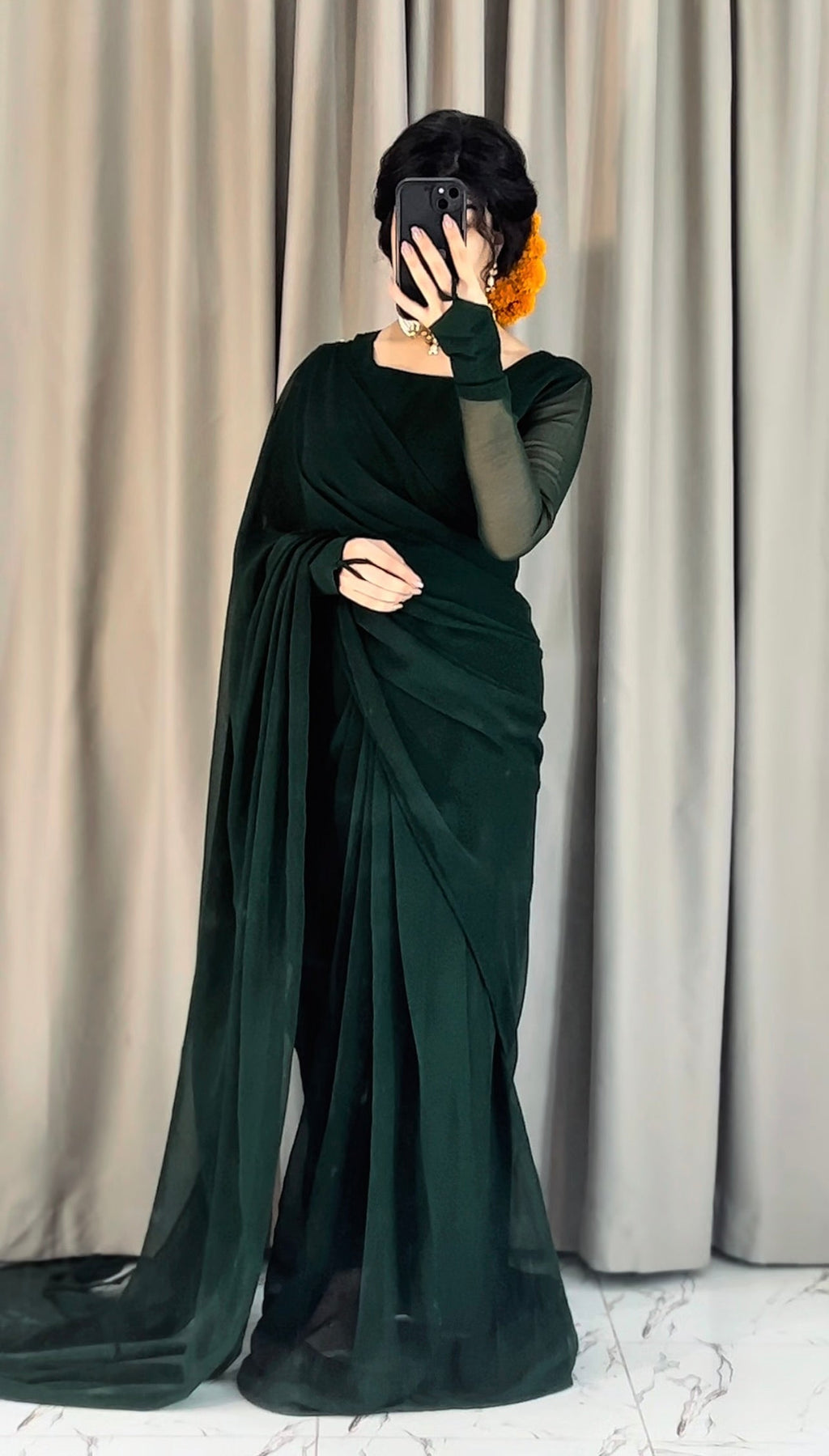 Noor-e-Chiffon Saree Stitched