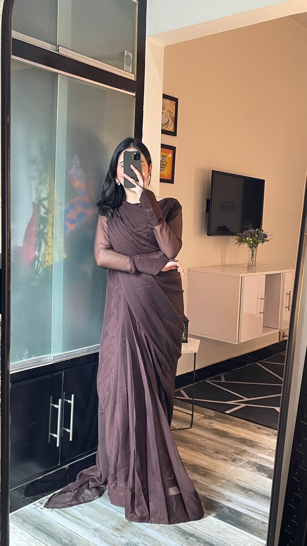 Noor e Chiffon Saree  Stitched