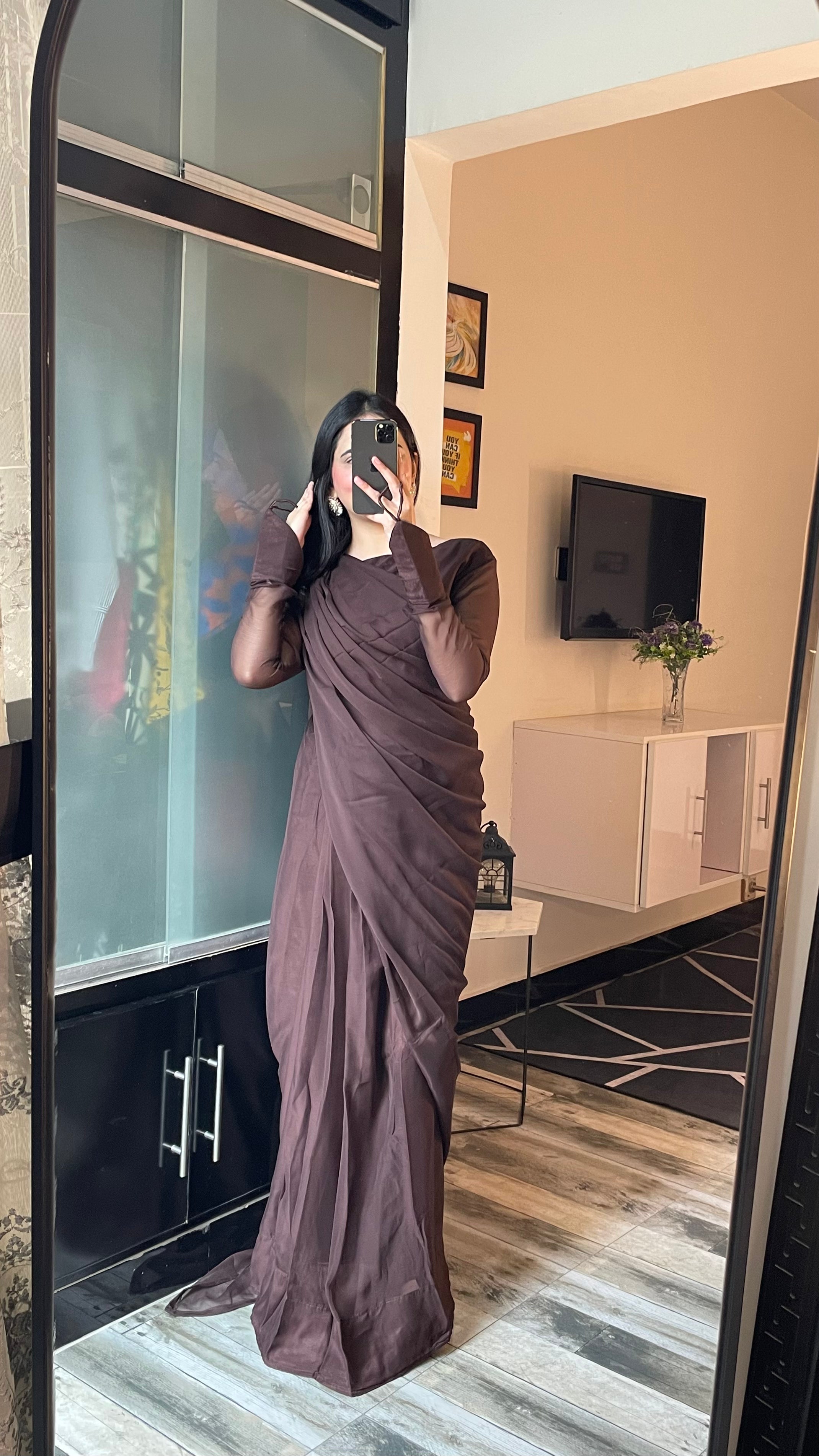 Noor e Chiffon Saree  Stitched