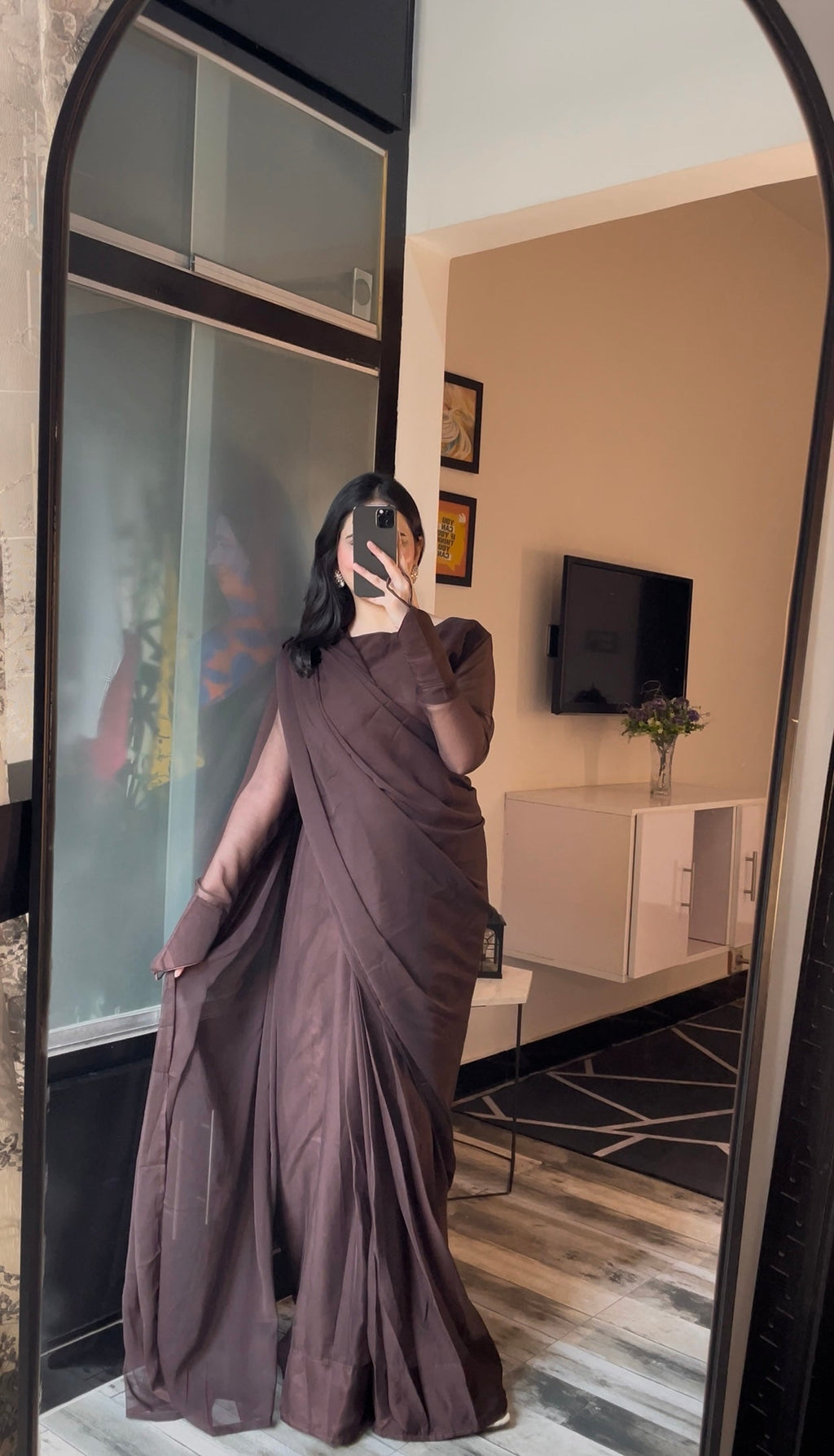 Noor e Chiffon Saree  Stitched