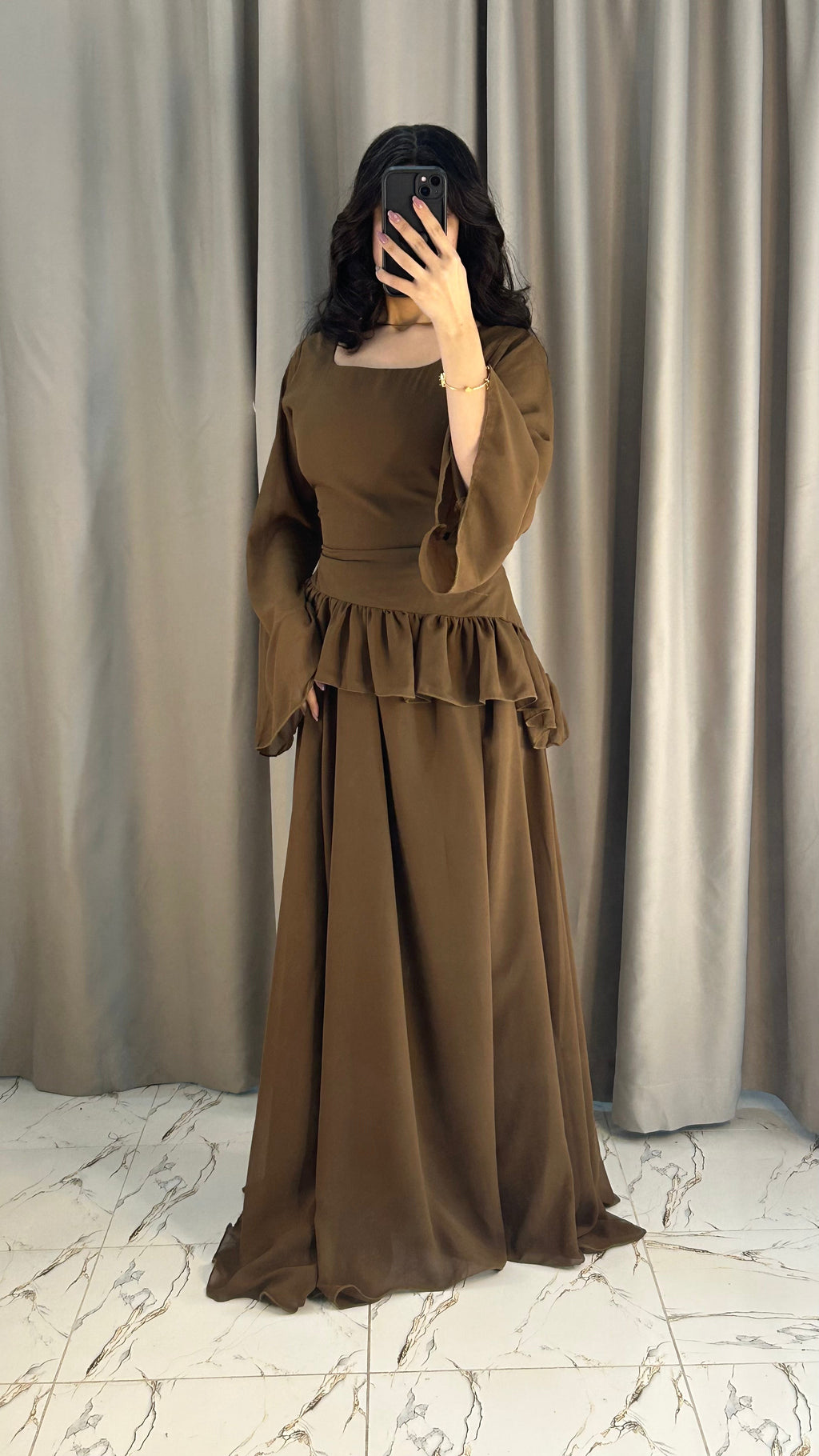 Elanza Luxe – Plain Chiffon Heavy Flair Outfit Stitched