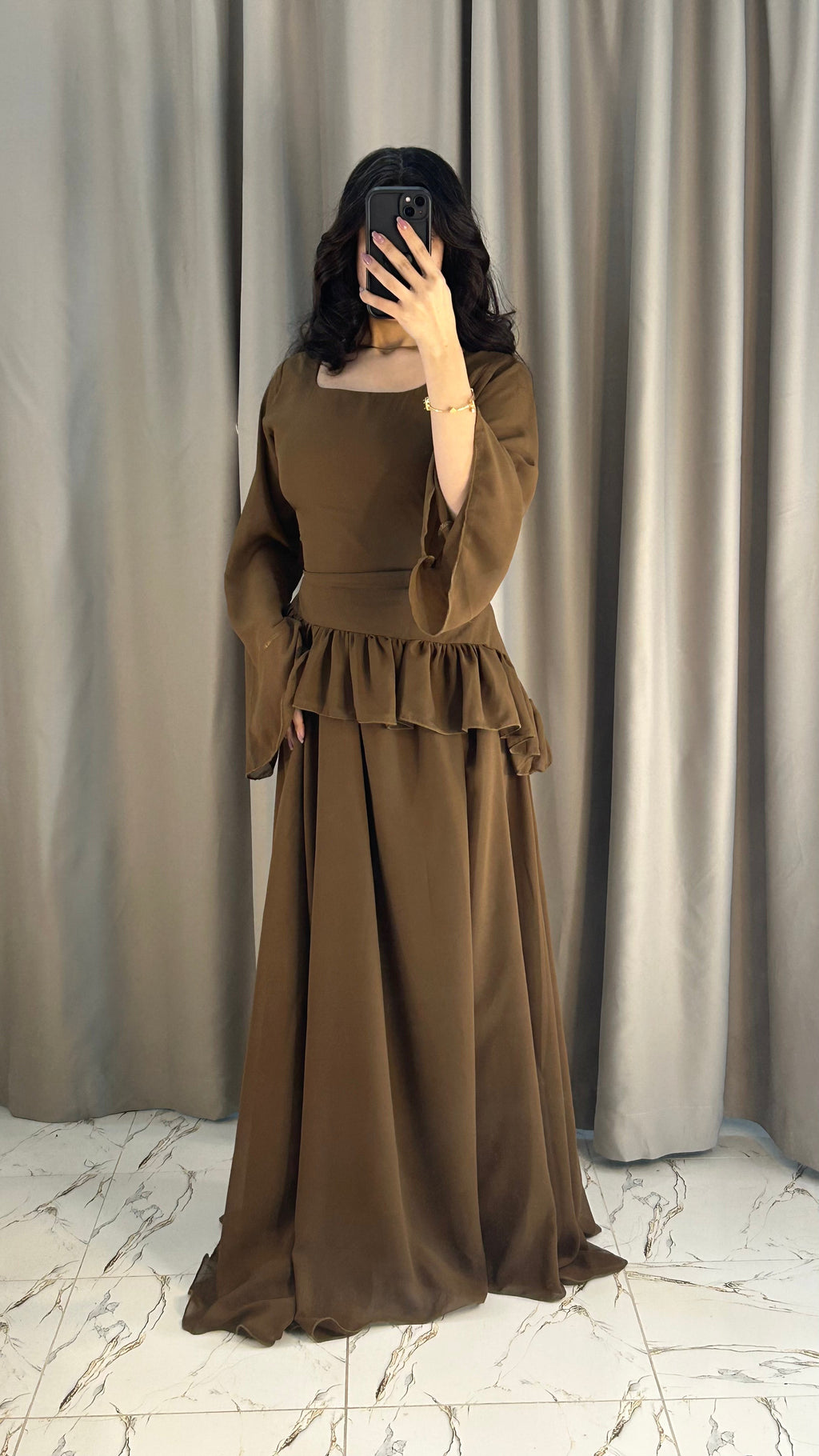 Elanza Luxe – Plain Chiffon Heavy Flair Outfit Stitched