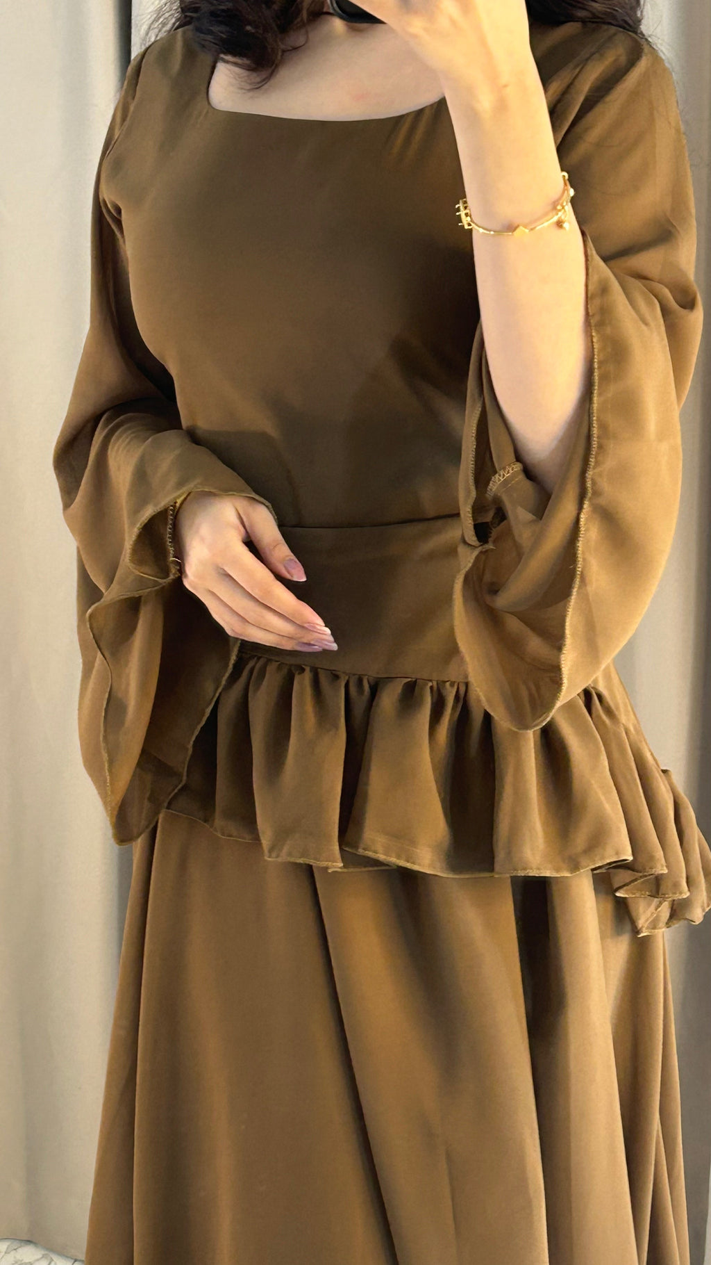 Elanza Luxe – Plain Chiffon Heavy Flair Outfit Stitched