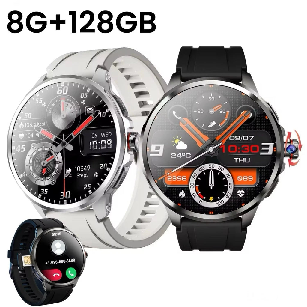 1.95" AMOLED 4G SMARTWATCH Phone Rotating Camera 8+128GB,Androi