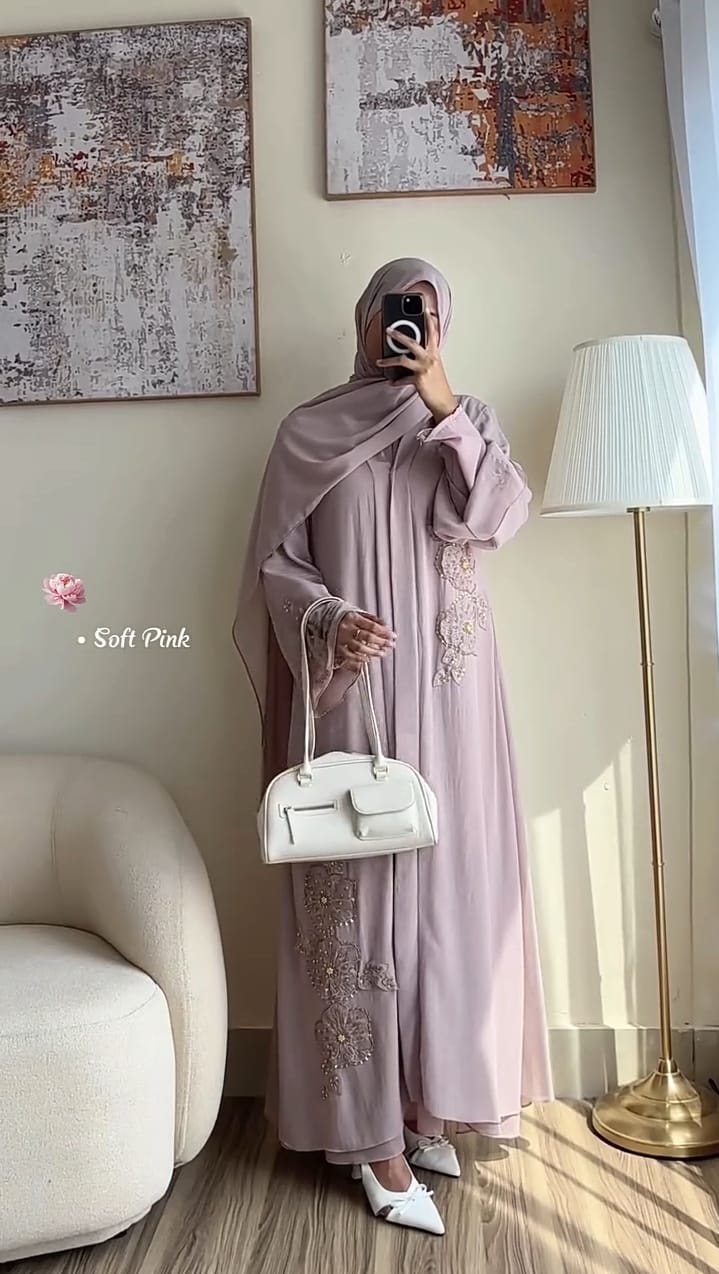 Pack Of 4 Open Frond Abaya With Scaurf