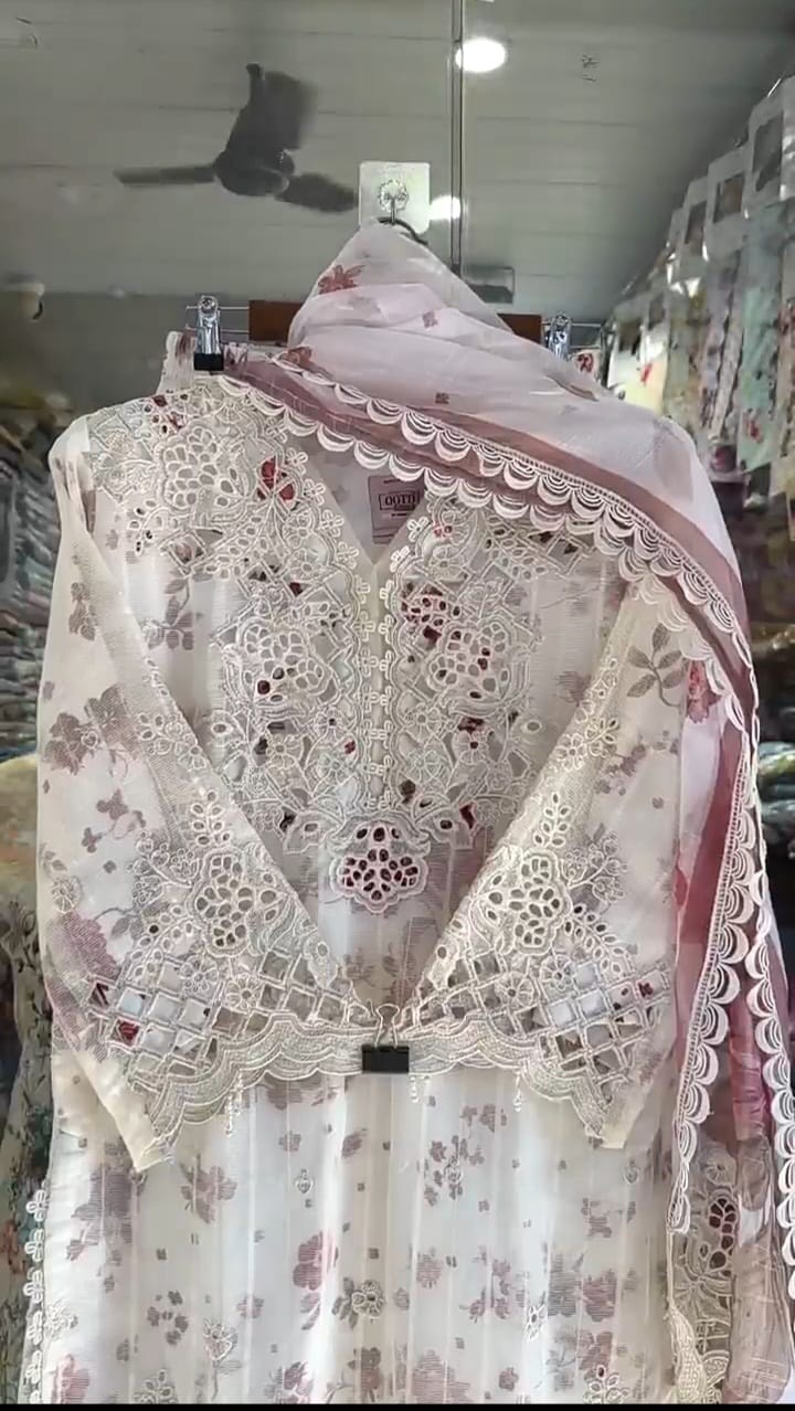 3 PCS CUT WORK DESGIN DRESS