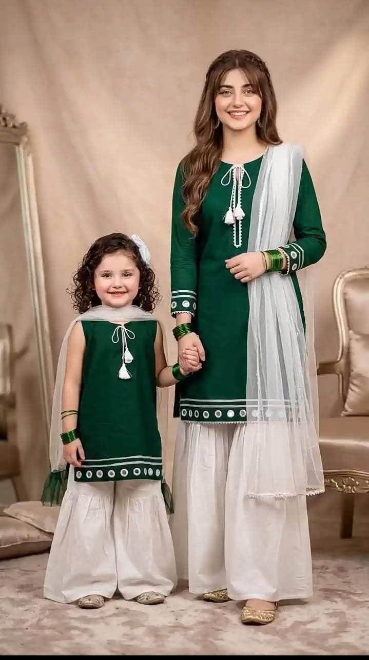 Azadi Sale 3 Pcs Mother & Daughter Dress (Article no Az-006)
