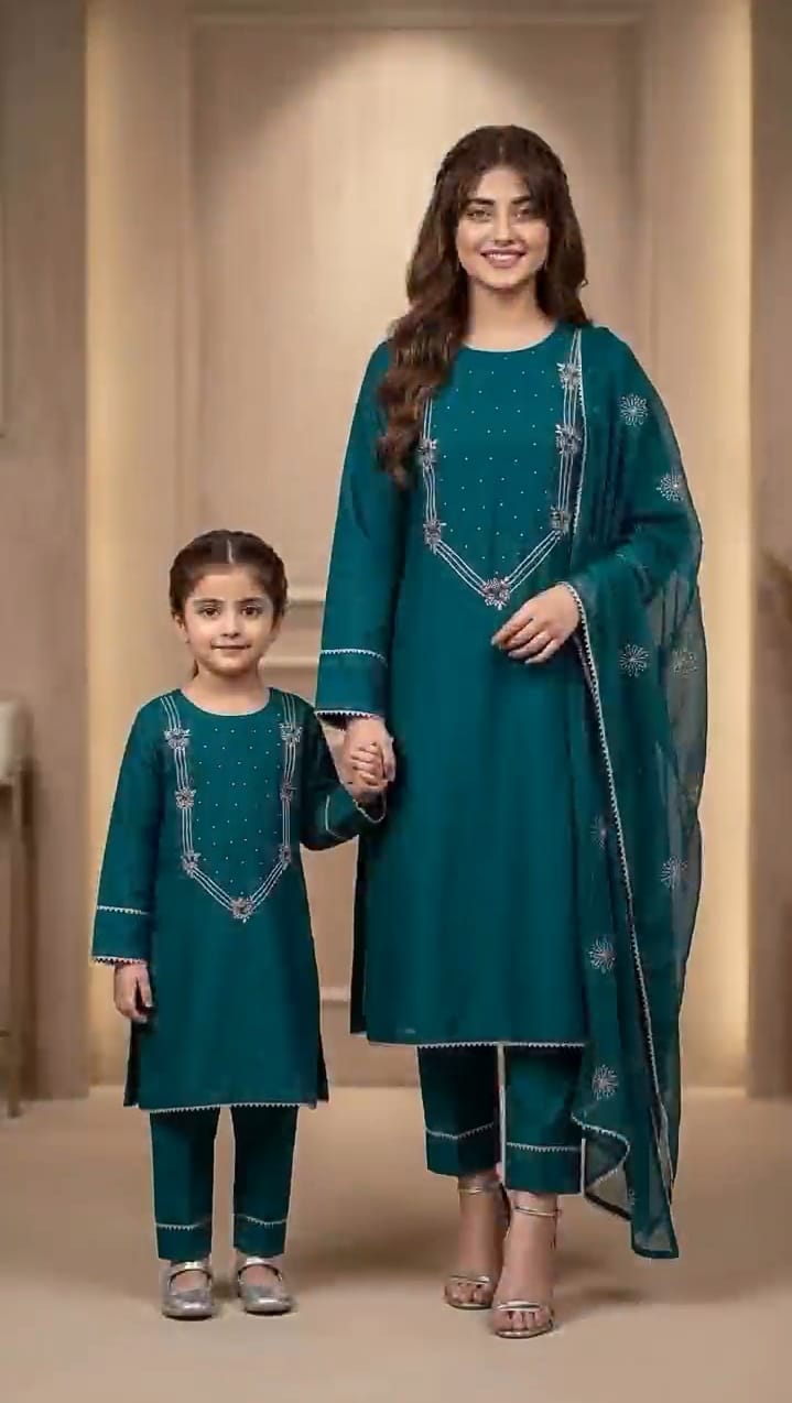 Azadi Sale 3 Pcs Mother & Daughter Dress (Article no Az-011)
