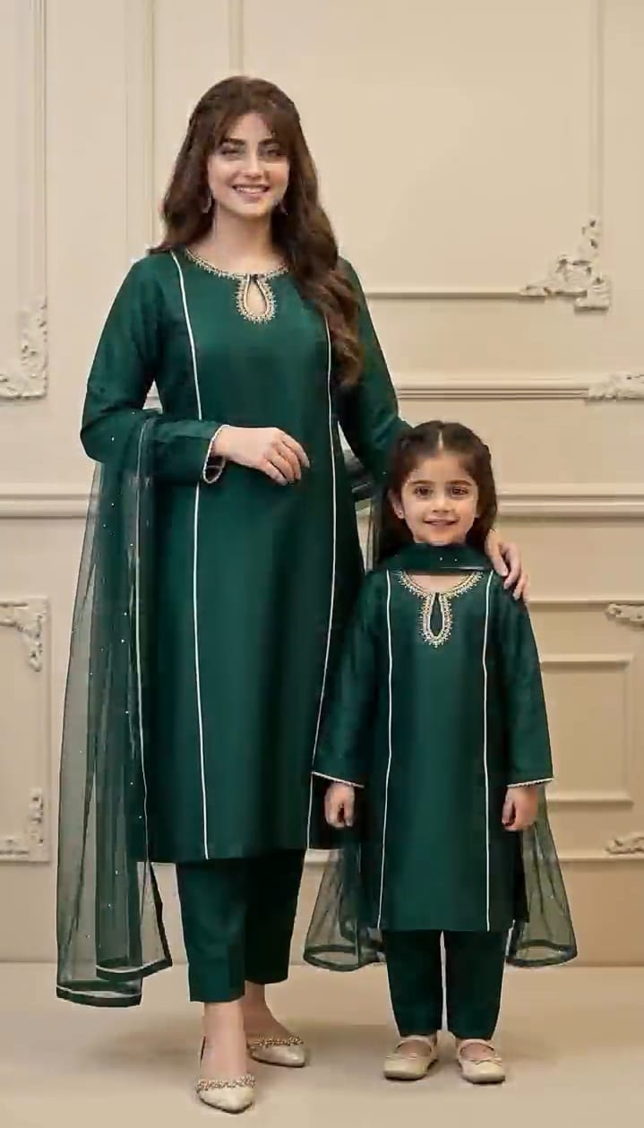 Azadi Sale 3 Pcs Mother & Daughter Dress (Article no Az-010)
