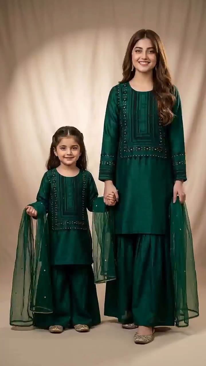 Azadi Sale 3 Pcs Mother & Daughter Dress (Article no Az-013)
