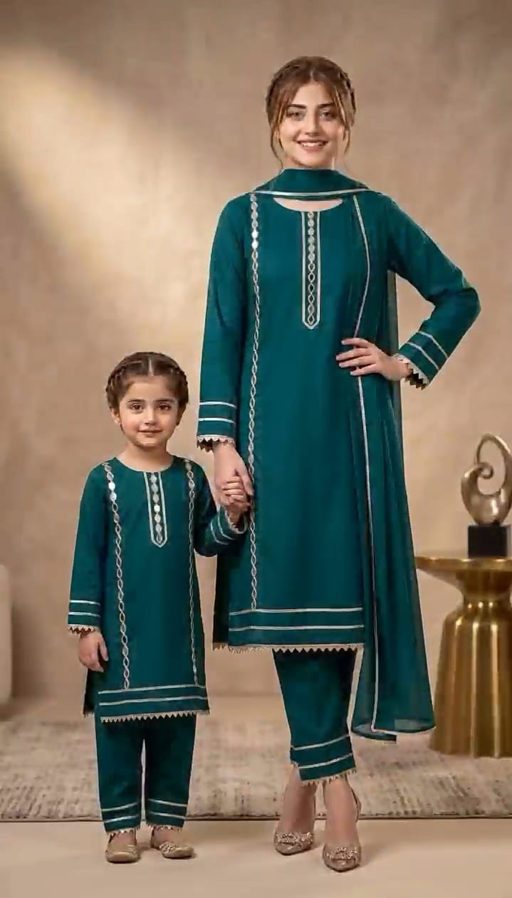Azadi Sale 3 Pcs Mother & Daughter Dress (Article no Az-015)