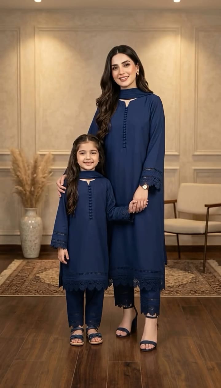 Summer Sale 3 Pcs Mother & Daughter Dress (Article no MD-4)