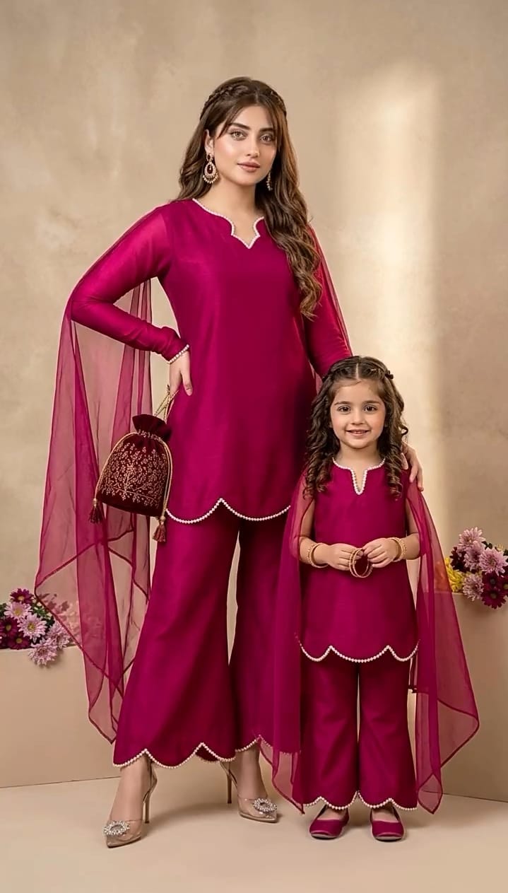 Summer Sale 3 Pcs Mother & Daughter Dress (Article no MD-6)