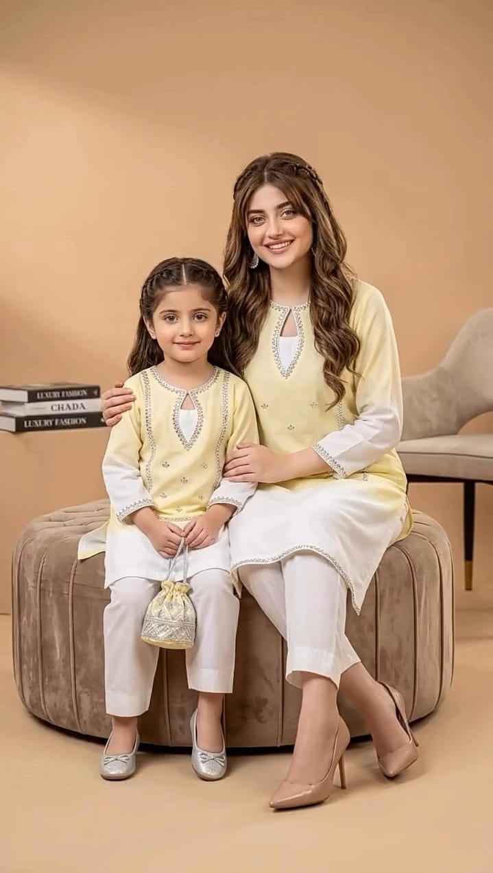 Summer Sale 3 Pcs Mother & Daughter Dress (Article no MD-7)