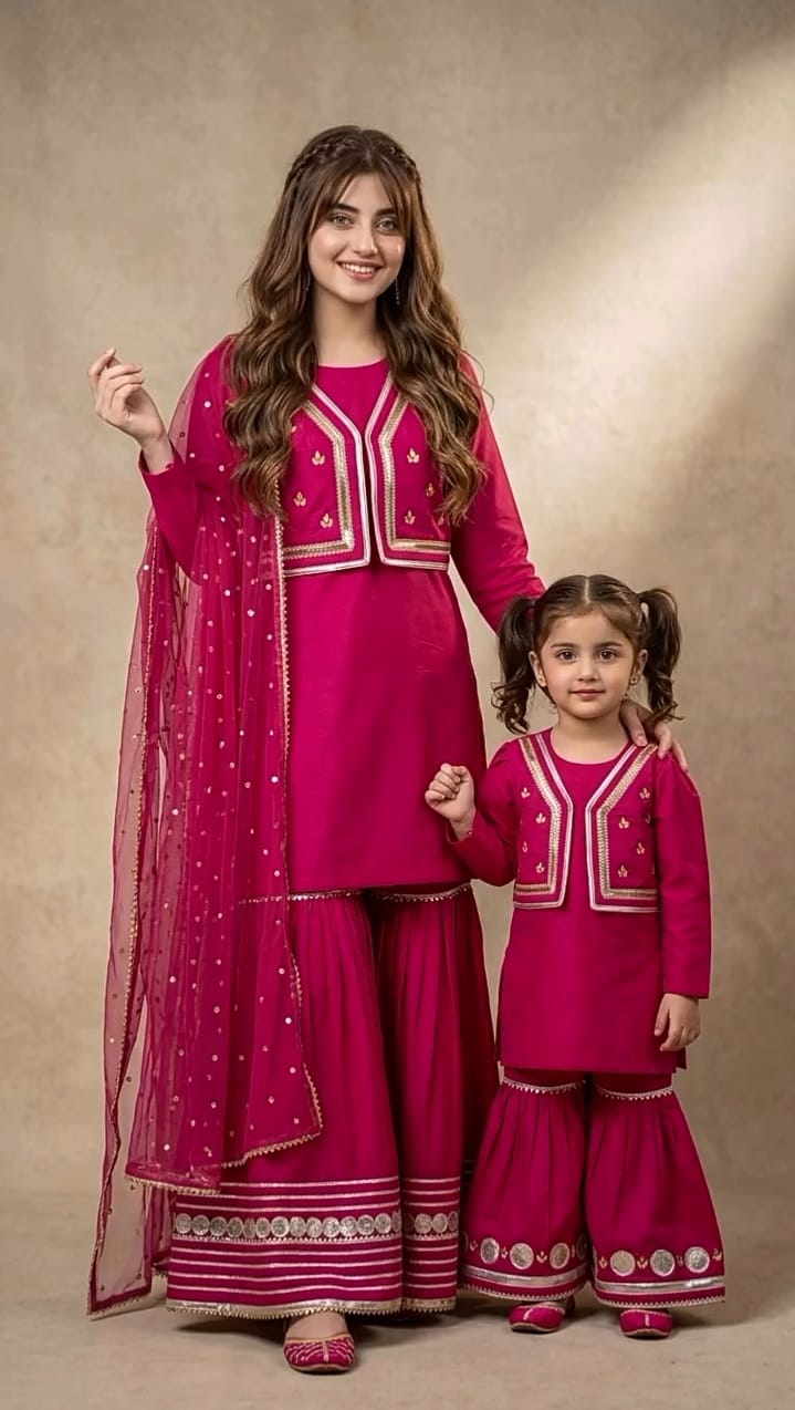 Summer Sale 3 Pcs Mother & Daughter Dress (Article no MD-12)