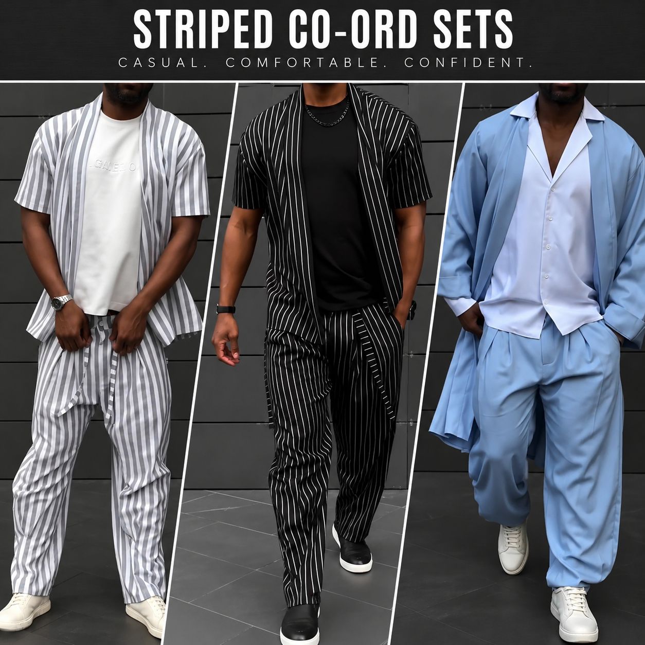 Pack of 3 Men Modern Corde Set