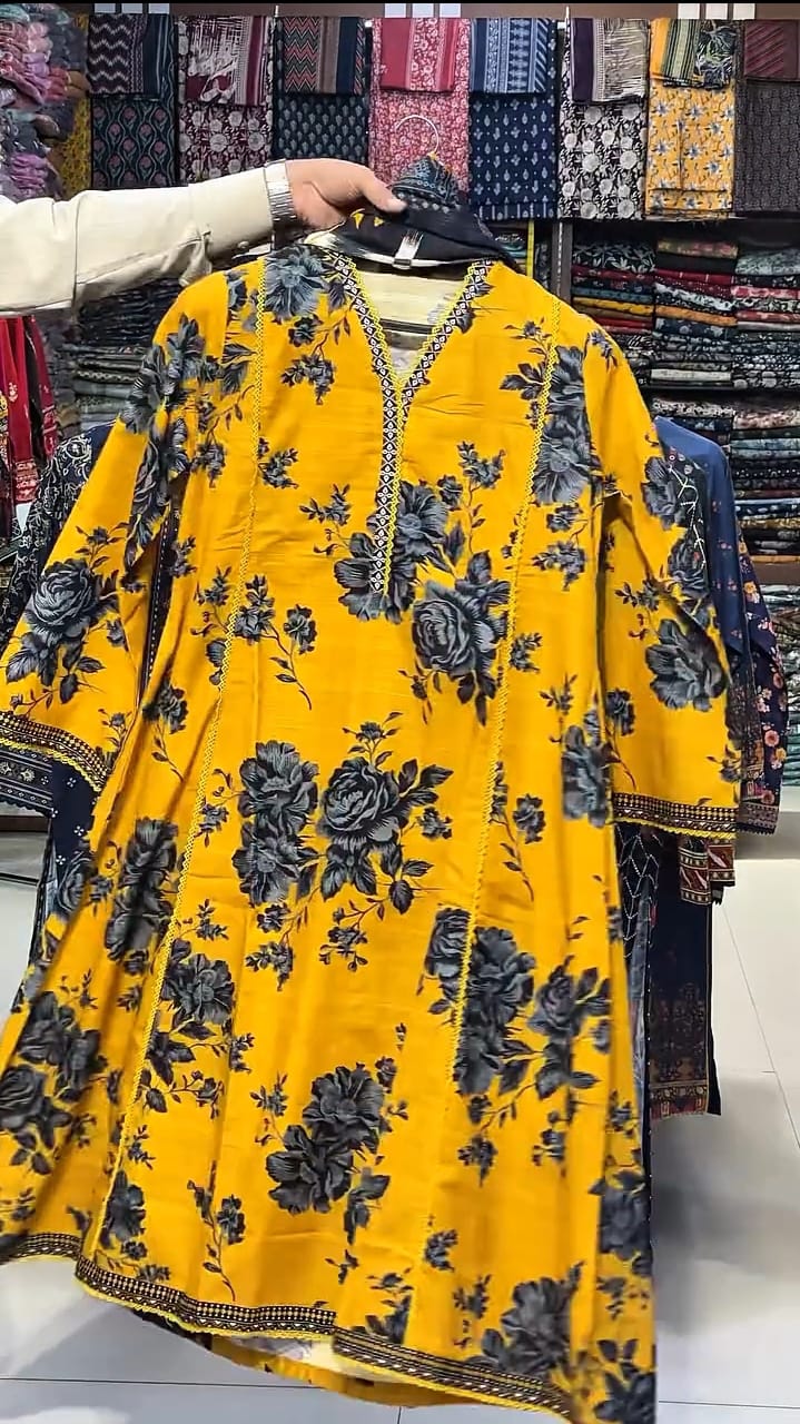 Buy 1 get 1 free khaddar 3 Pcs Printed Frock
