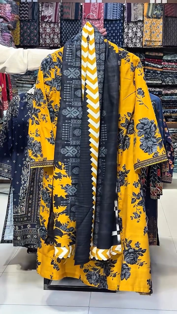 Buy 1 get 1 free khaddar 3 Pcs Printed Frock