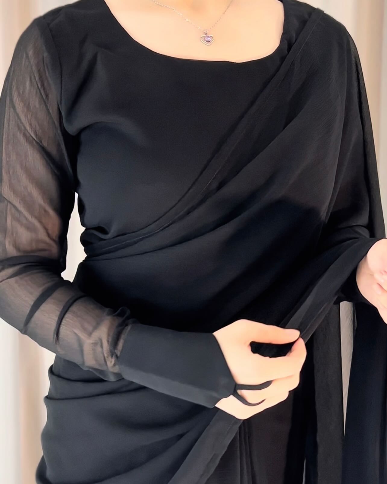 Noor-e-Chiffon Saree Stitched