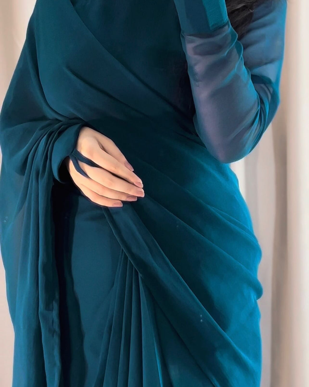 Noor-e-Chiffon Saree Stitched
