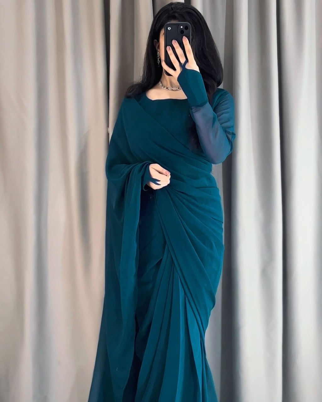 Noor-e-Chiffon Saree Stitched