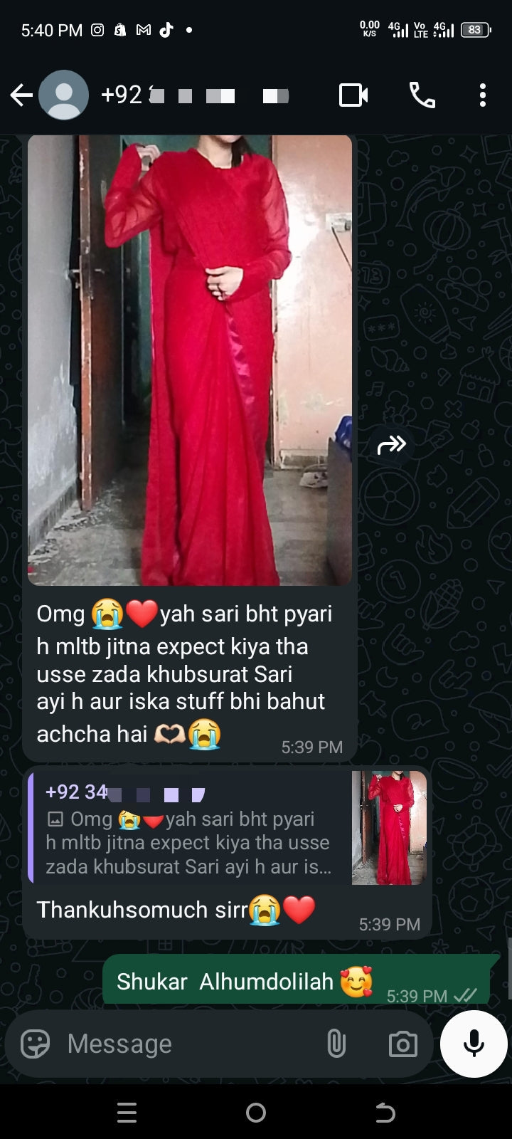 Noor-e-Chiffon Saree Stitched