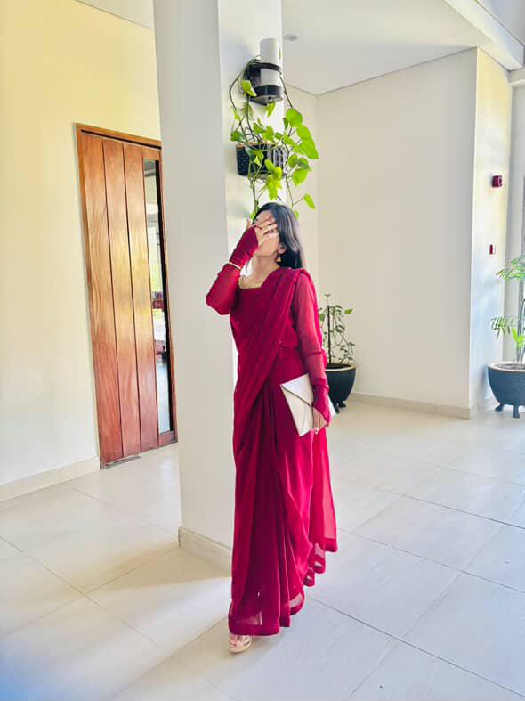 Noor-e-Chiffon Saree Stitched