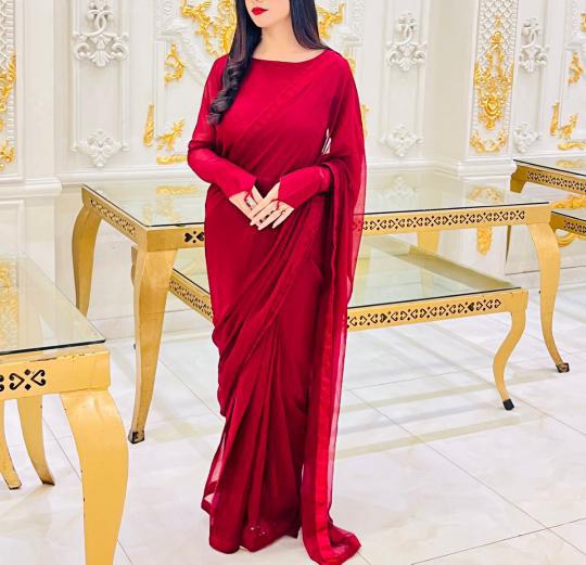 Noor-e-Chiffon Saree Stitched