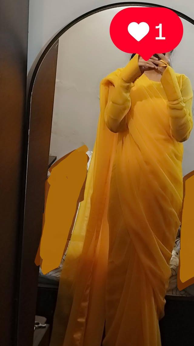 Noor-e-Chiffon Saree Stitched
