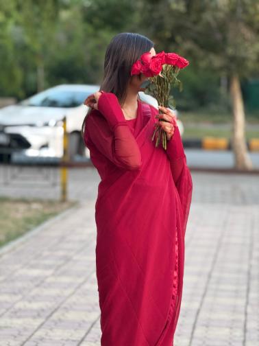 Noor-e-Chiffon Saree Stitched