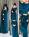 Plain Heart Shaped Neck Grace Signature Chiffon Saree (Stitched) SKU.C10